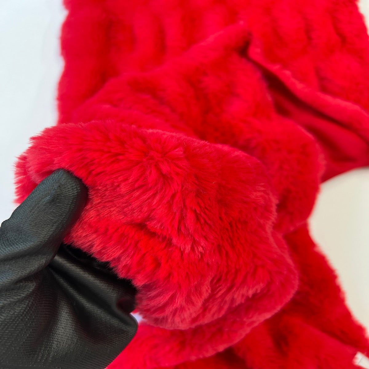 Faux Fur Fabric Ruched Chinchilla Stretch