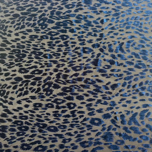 Leopard Print Burnout Stretch Velvet Fabric