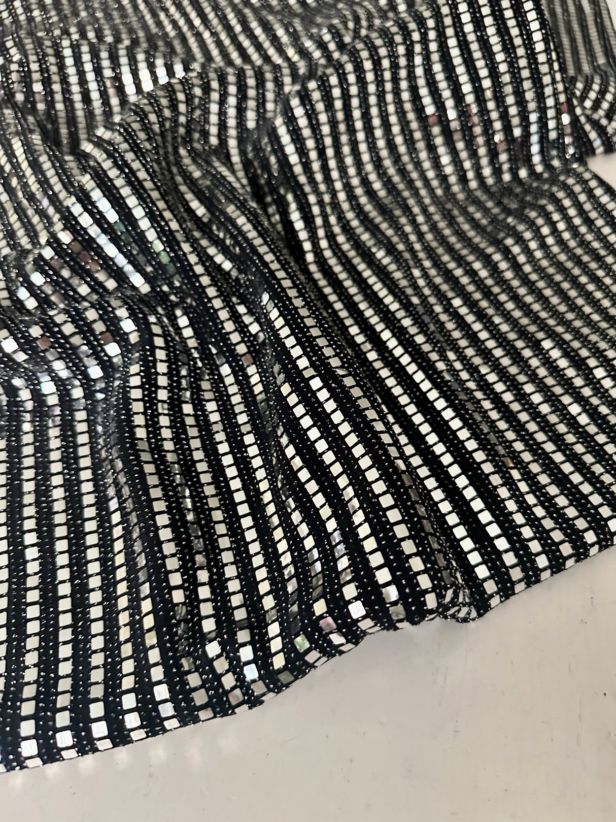 Stretch Mirror Sequin Knit Silver