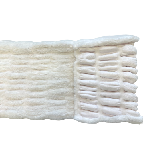 Faux Fur Fabric Ruched Chinchilla Stretch