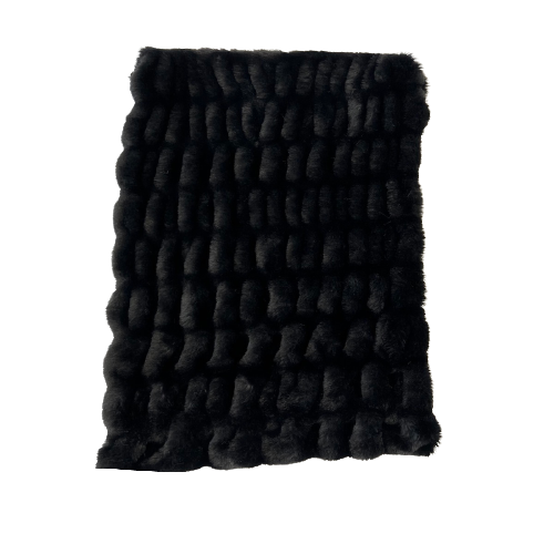 Faux Fur Fabric Ruched Chinchilla Stretch