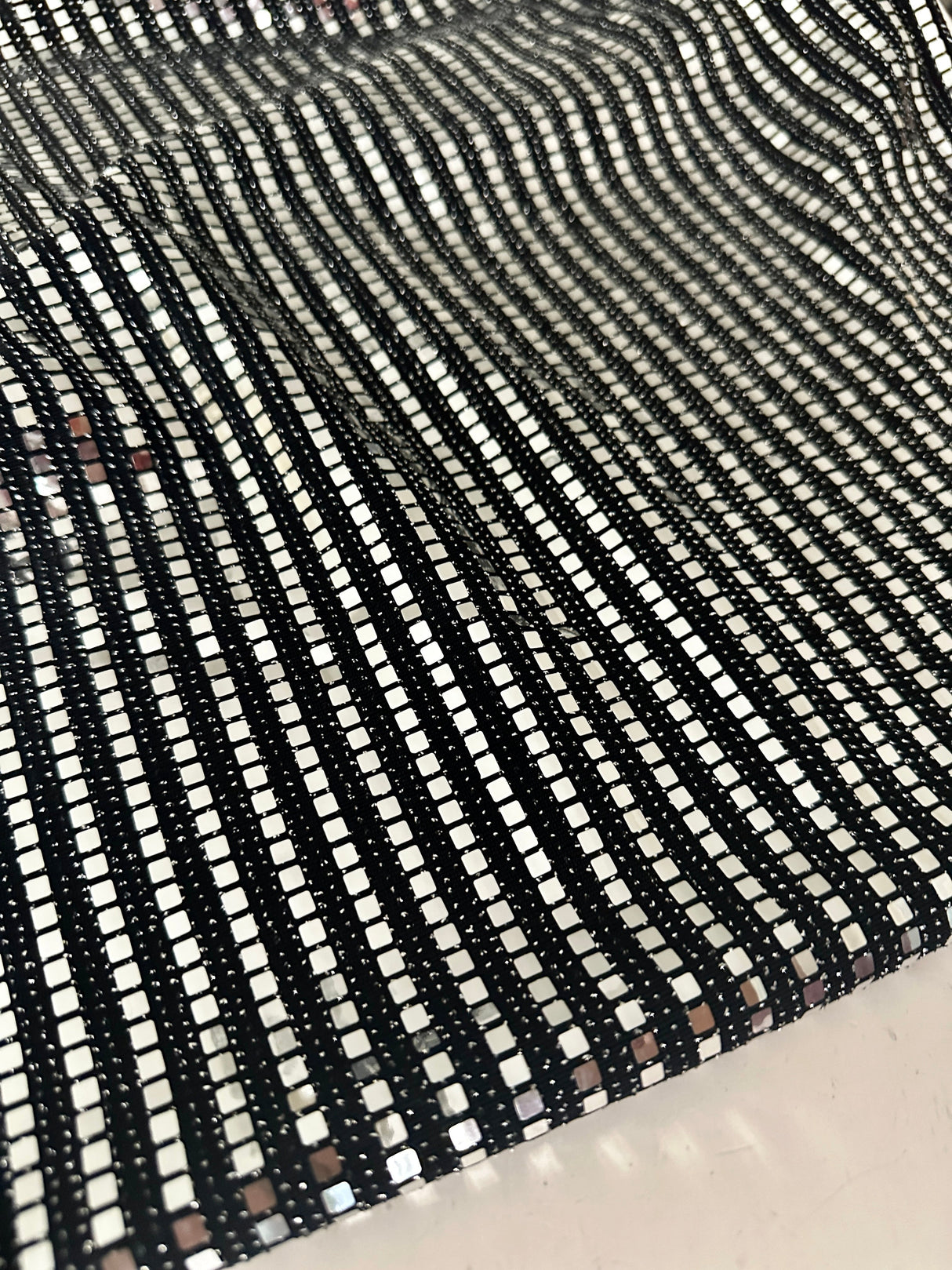 Stretch Mirror Sequin Knit Silver