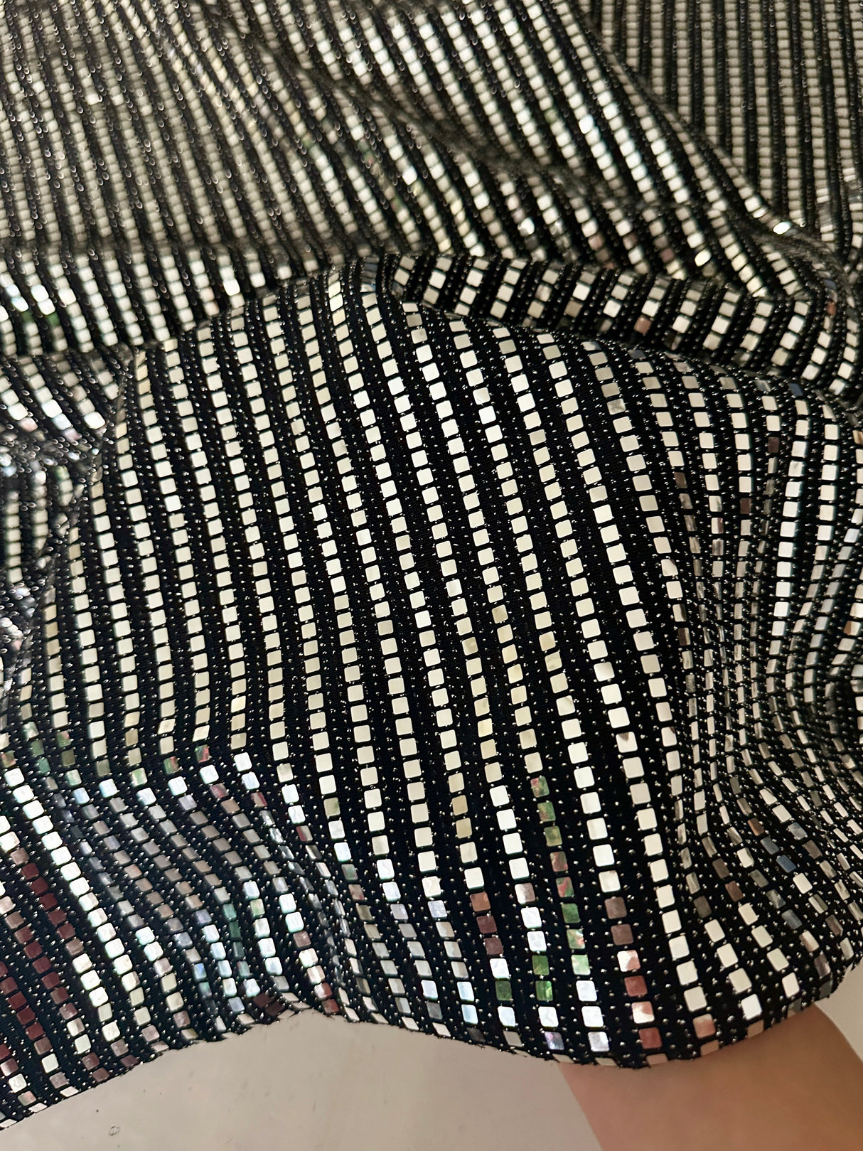Stretch Mirror Sequin Knit Silver