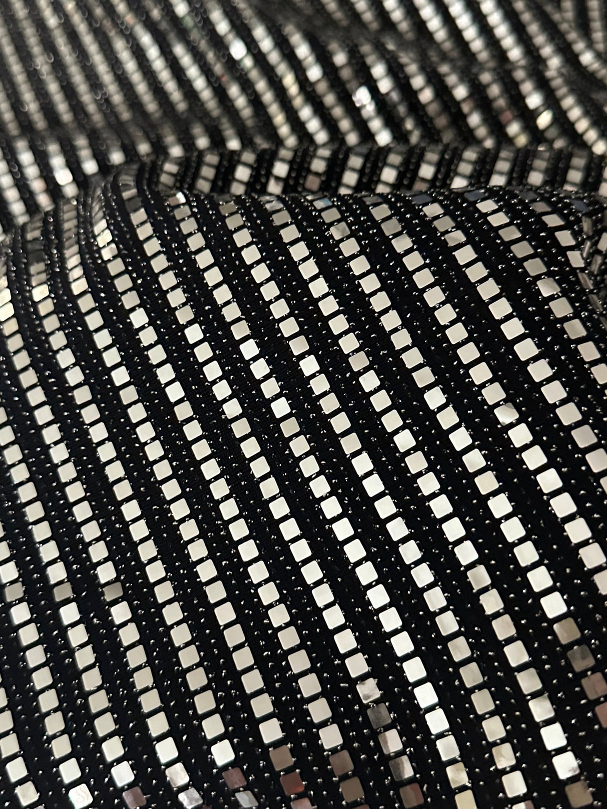 Stretch Mirror Sequin Knit Silver