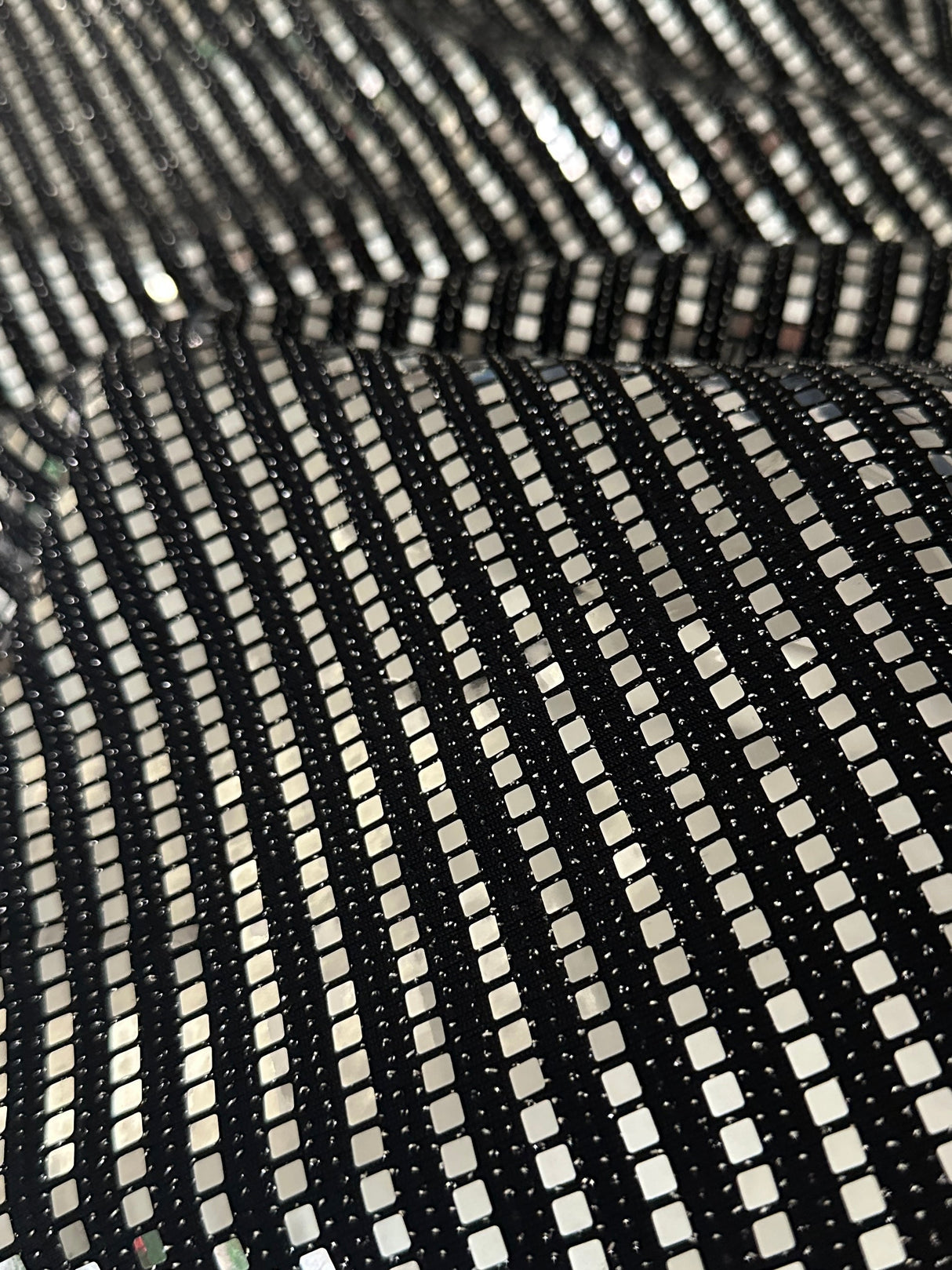 Stretch Mirror Sequin Knit Silver