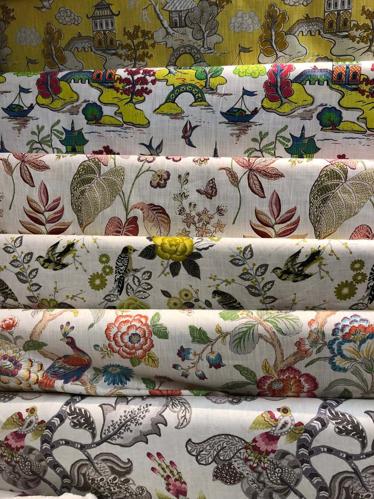 Mystery Box 10 Single Yard Designer Cotton Print Fabric - Assorted Designer Prints, 30" To 40" Cuts (10 Yards)
