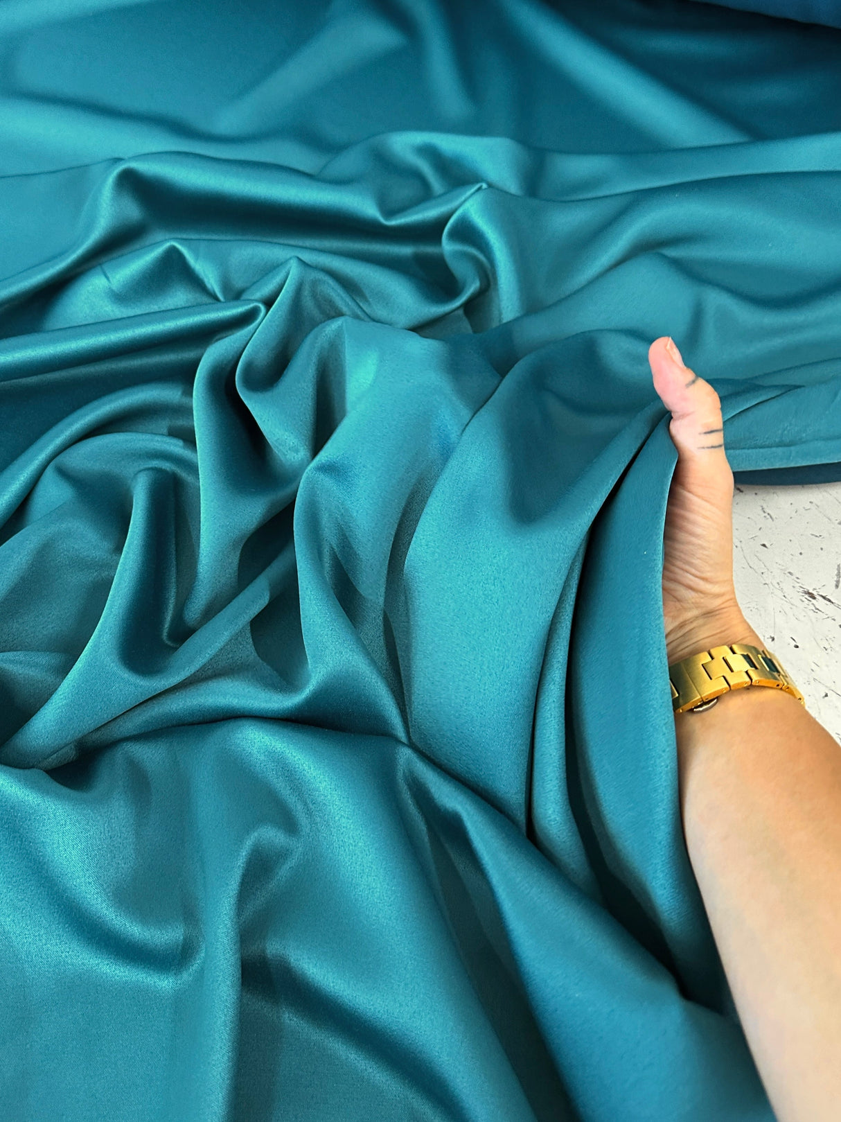 Stretch Crepe Back Satin Teal Green