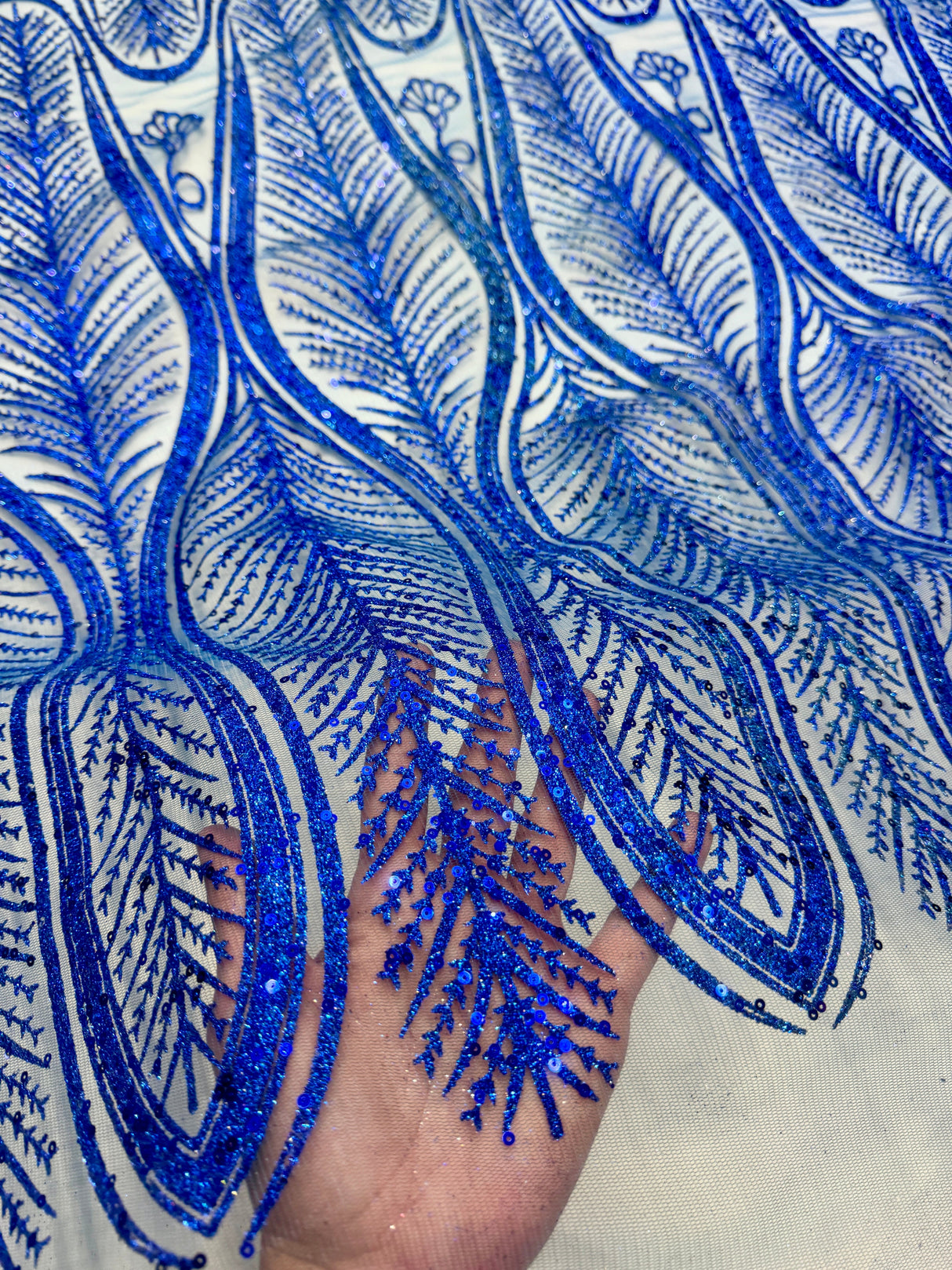 Glitter Sequin Geometric Lace