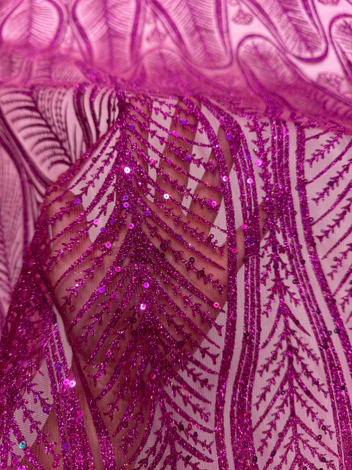 Glitter Sequin Geometric Lace