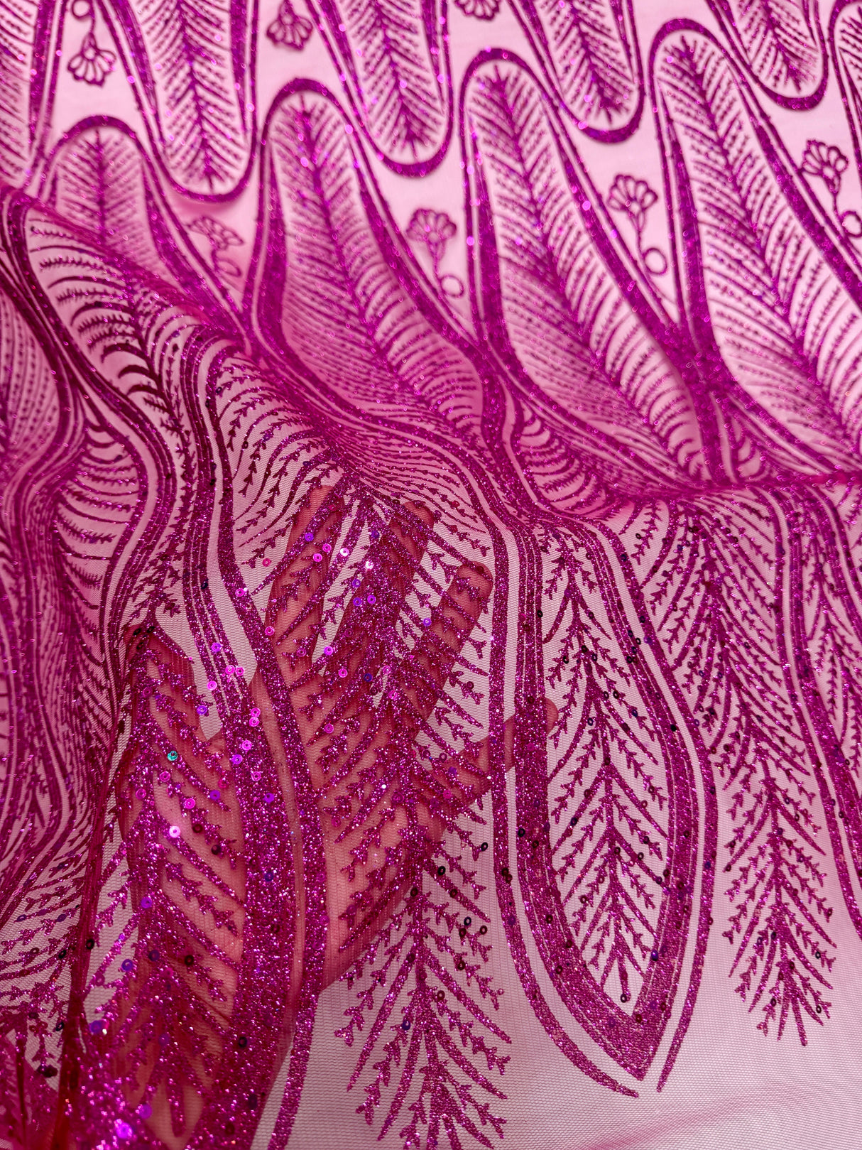 Glitter Sequin Geometric Lace