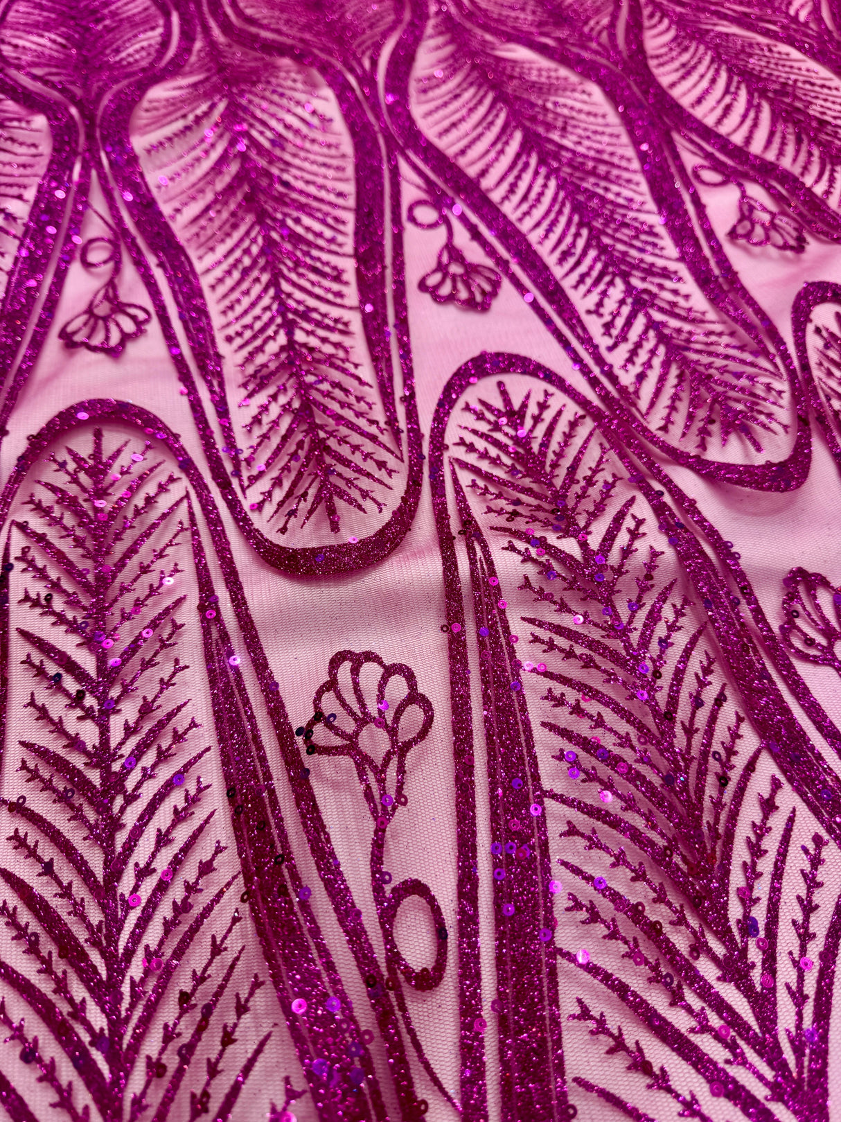 Glitter Sequin Geometric Lace