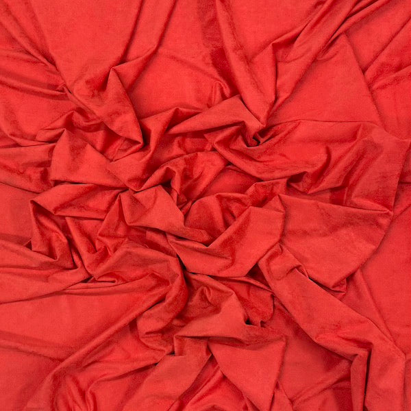 Stretch Micro Suede Knit Fabric - 90% Polyester 10% Spandex, 4-Way Stretch, 60" Width, 165 GSM (1 Yard)
