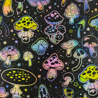 Polyester Spandex Mushroom Print Fabric 4-Way Stretch