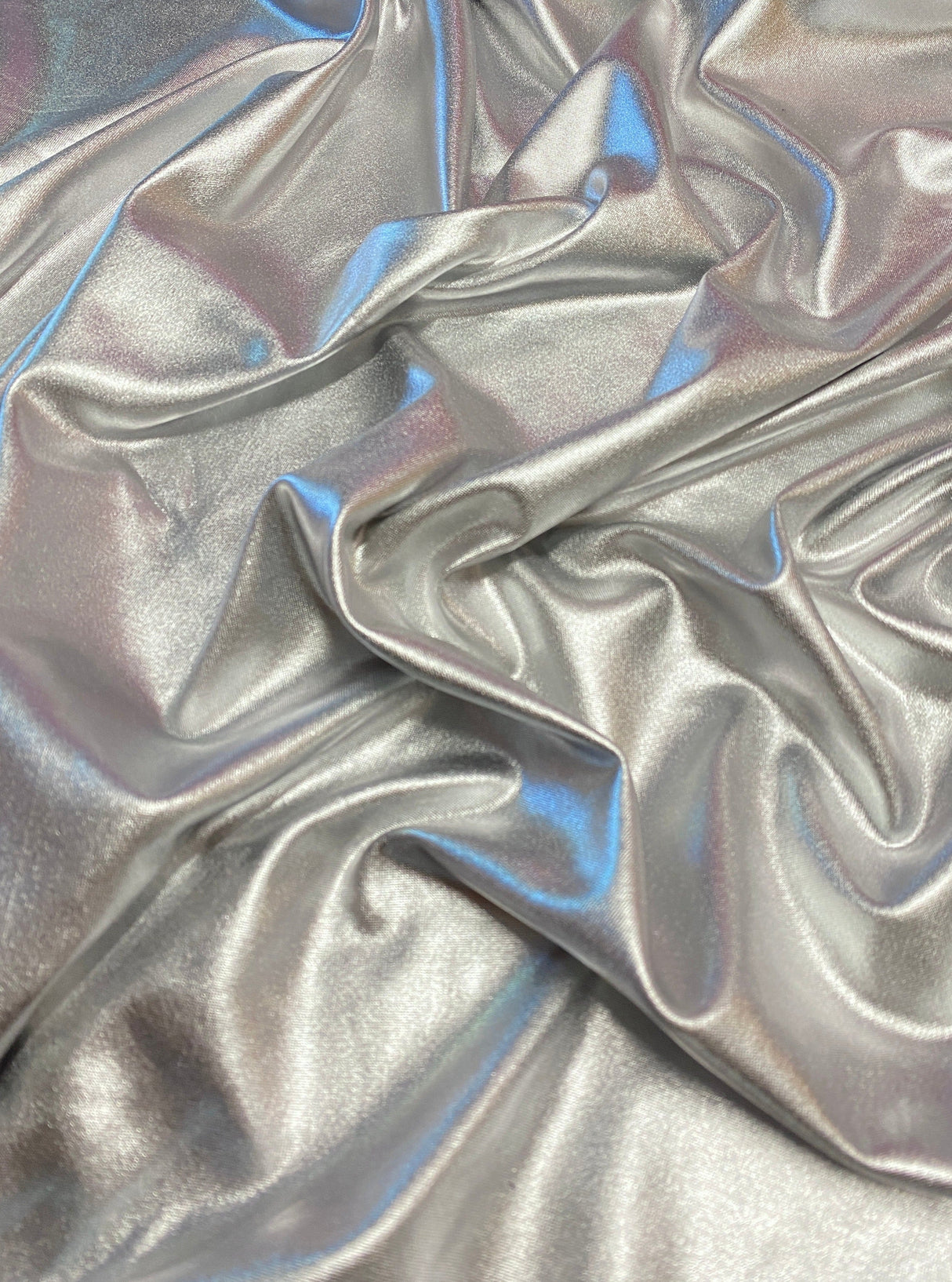 Shiny Foil Lame Spandex Silver