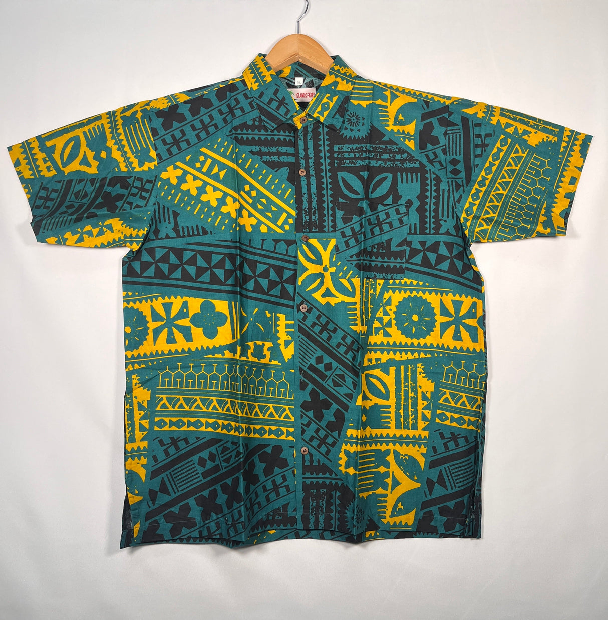 Traditional Tattoo Rectangle & Triangle Geometric Shirt 100 Percent Cotton Fabric - Tapa Design, Red, Grey, Hunter Green, Maroon Oak, XL-6XL (1 Unit)