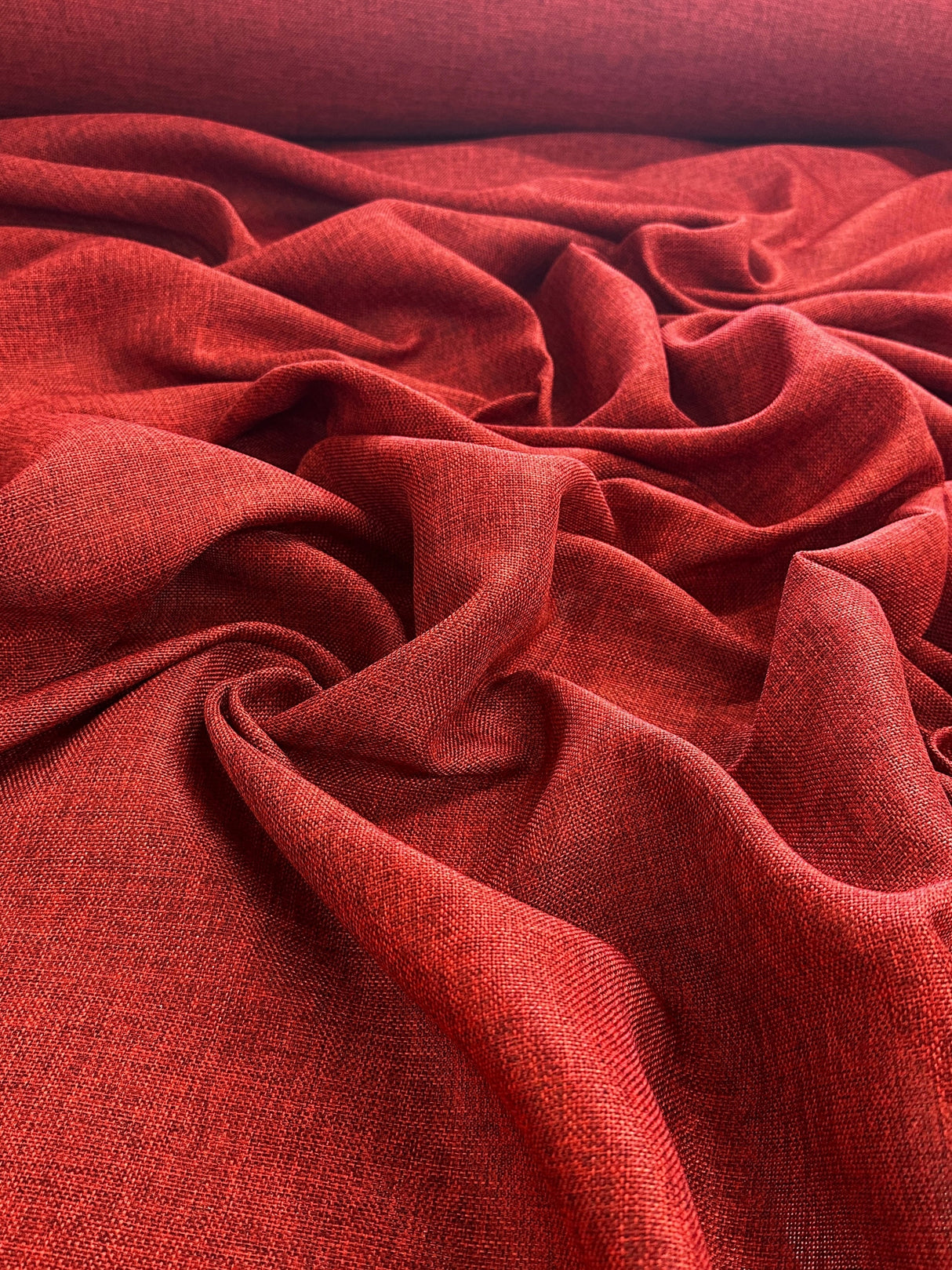 Burgundy Faux Linen