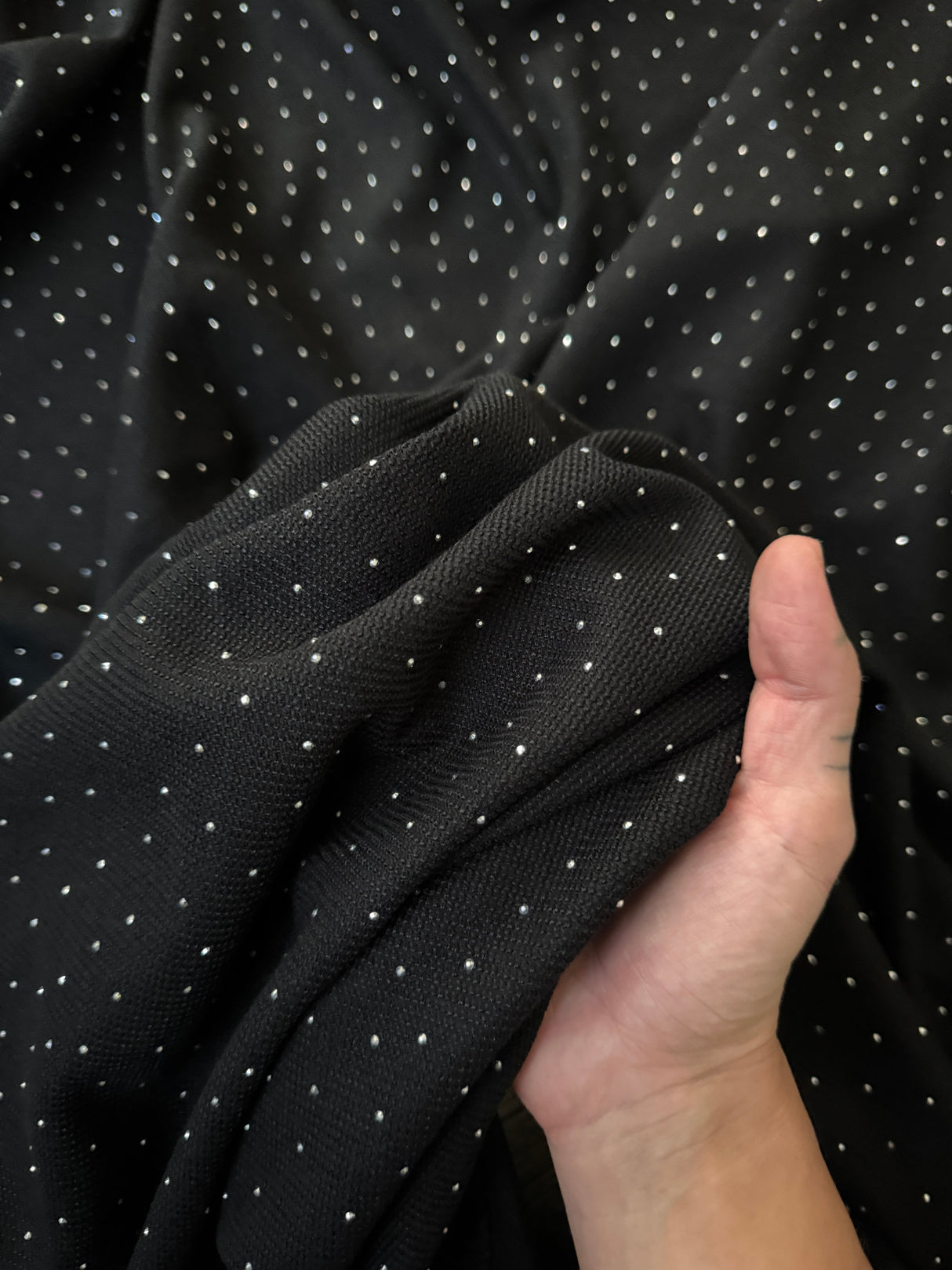 Rhinestone Beaded Knit Black