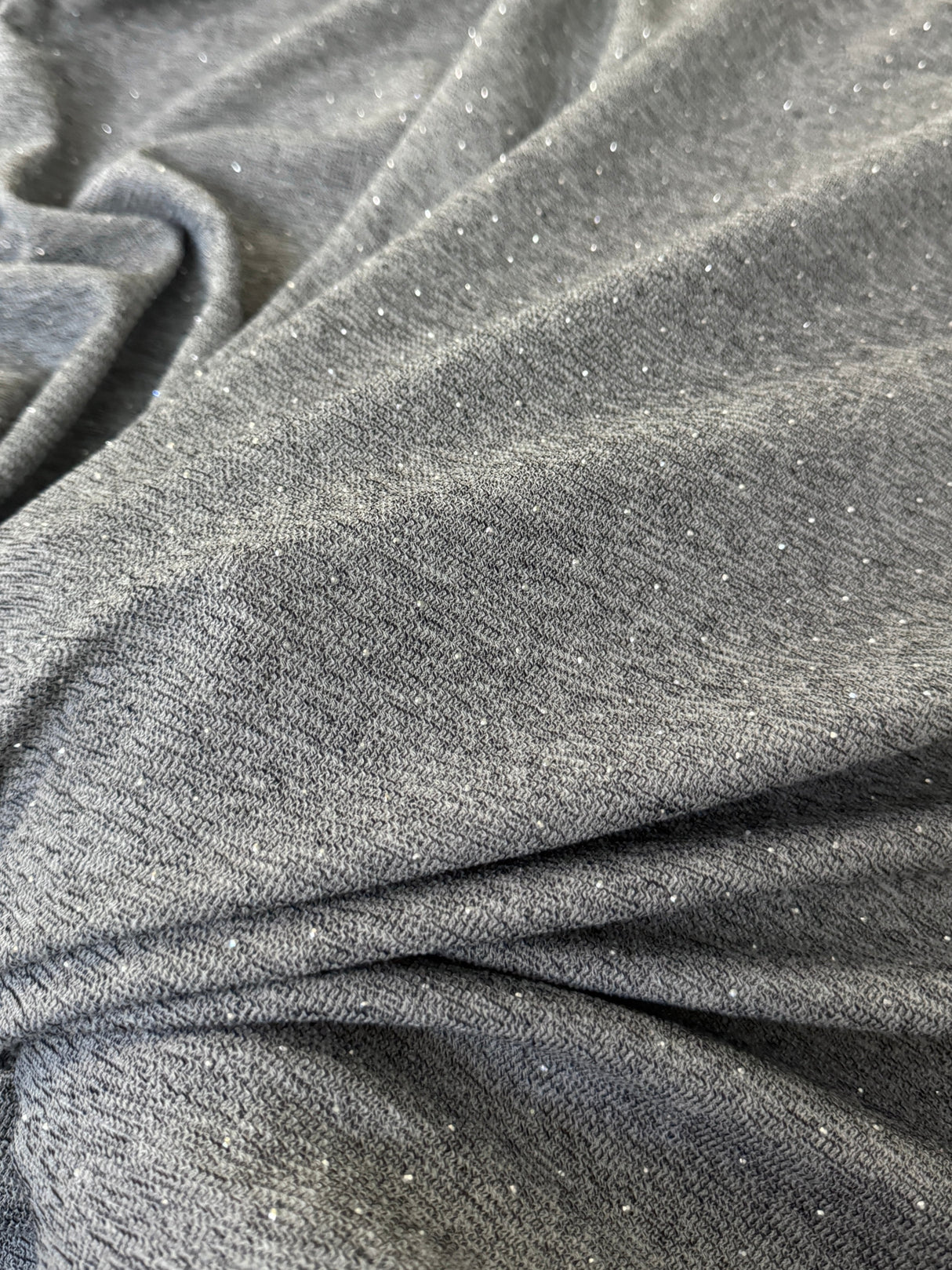 Rhinestone Beaded Knit Gray
