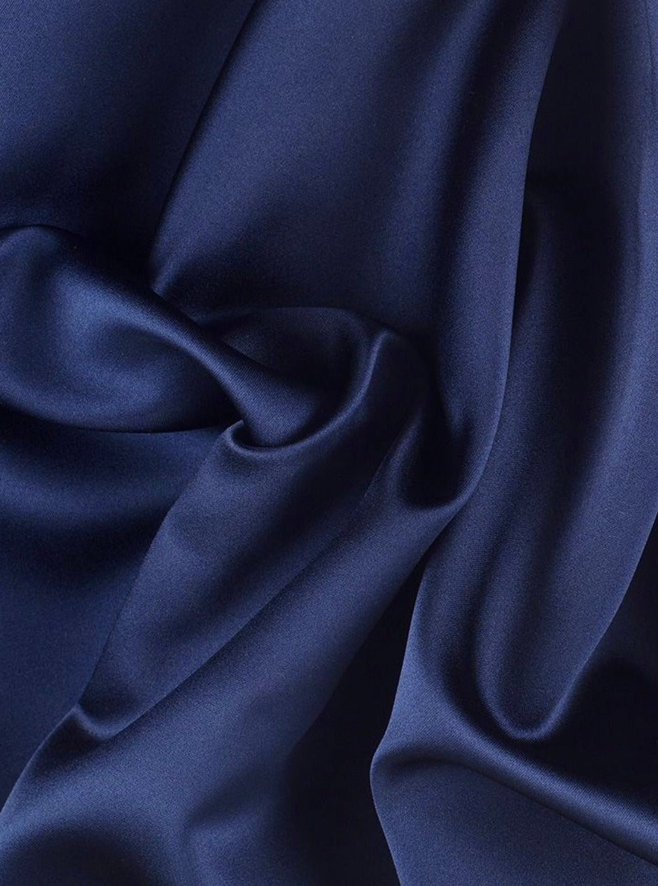 Navy Blue Polyester Satin