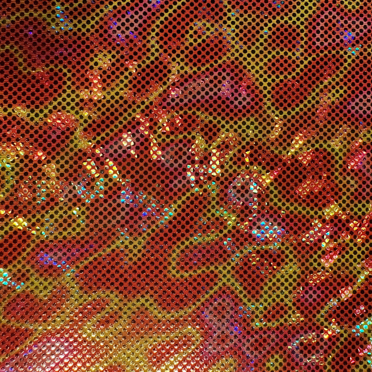 Holographic Lava 4-Way Stretch Spandex Fabric