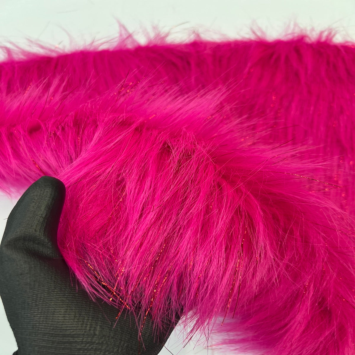 Tinsel Sparkle Glitter Long Pile Shaggy Faux Fur Fabric - 100 Percent Polyester Fabric, Multi Color, 60" Width, 2.5-3" Pile Length (1 Yard)