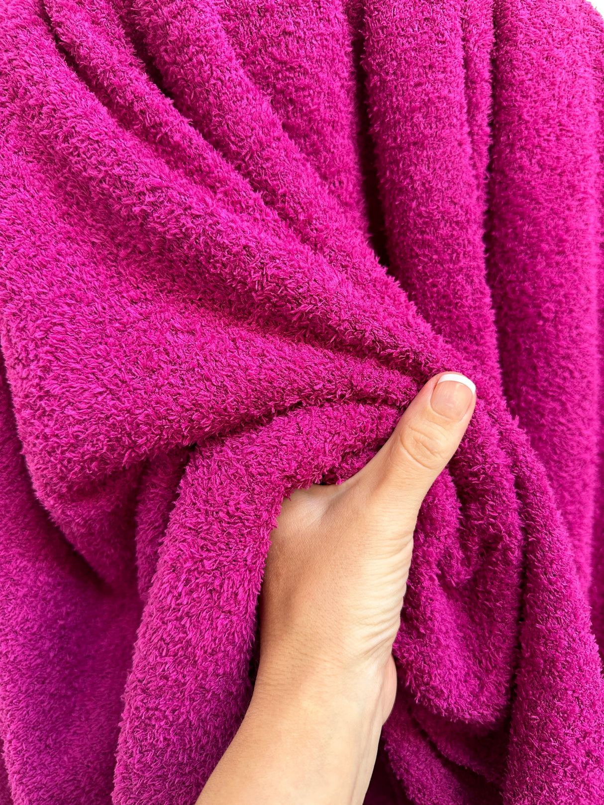 4-Way Stretch Terry Cloth Knit Fuchsia