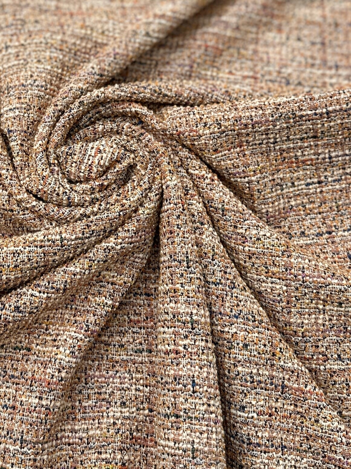 Stretch Chenille Tweed Beige Taupe