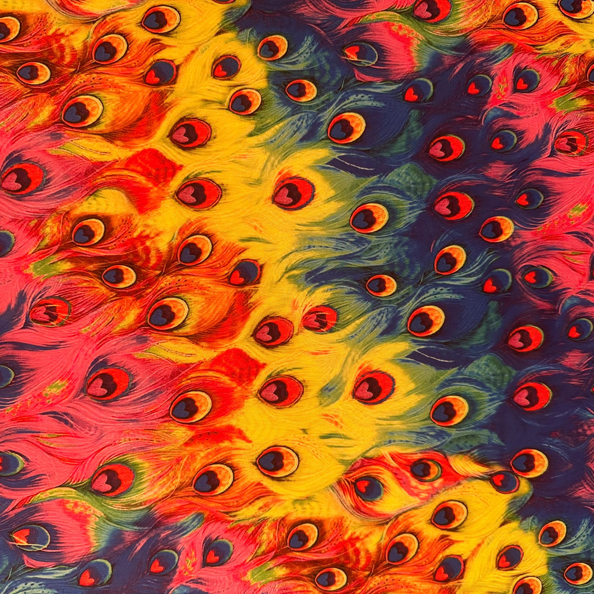 Polyester Spandex Peacock Print Fabric