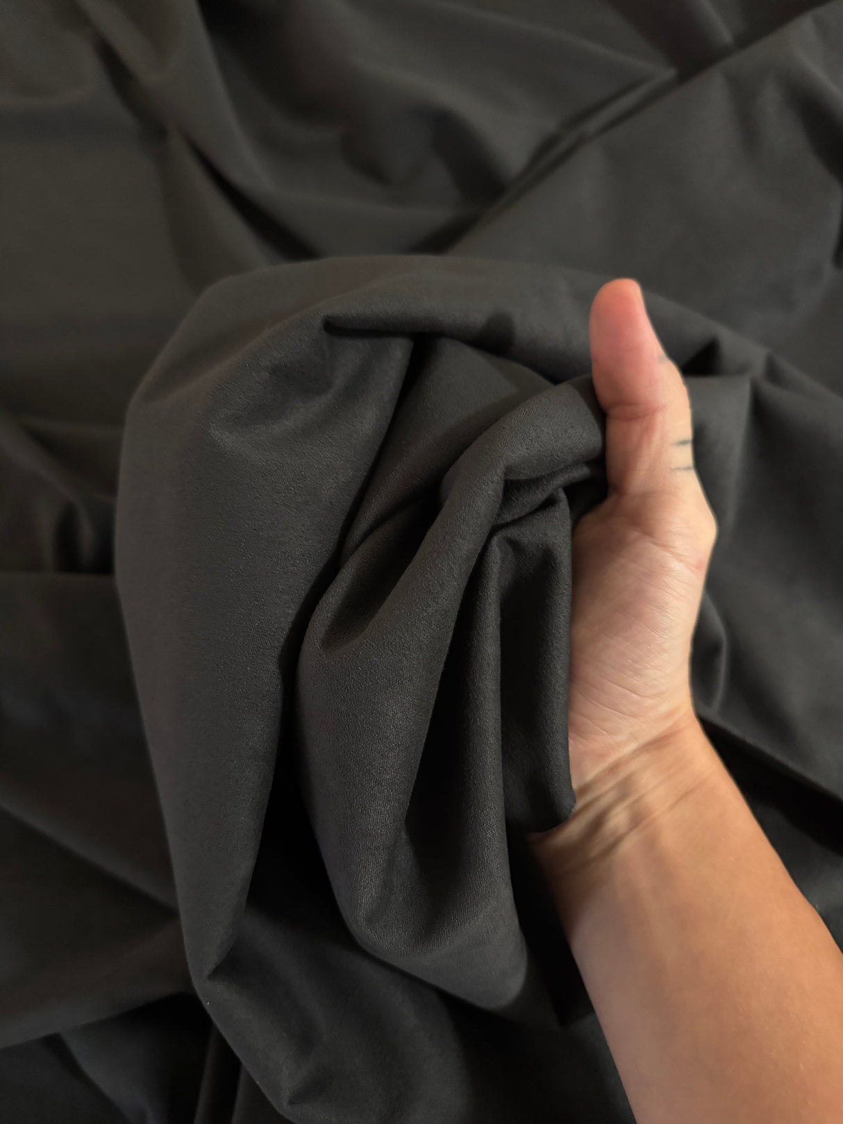 Charcoal 4-Way Stretch Techno Suede
