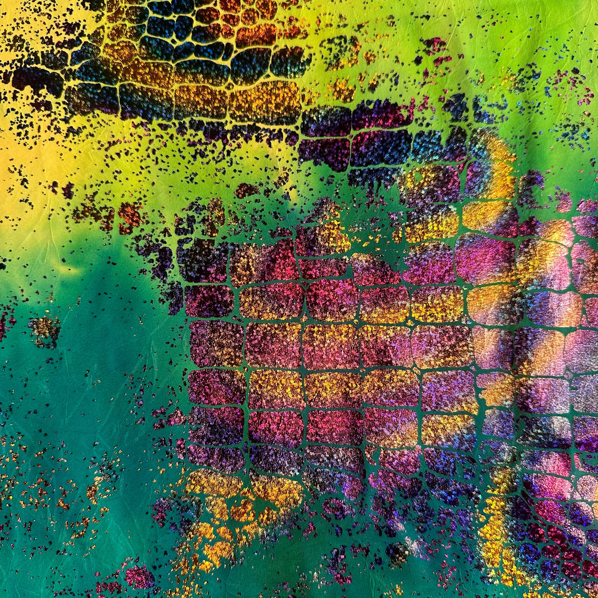 Nylon Spandex Crushed Tie Dye Peel Snake Fabric