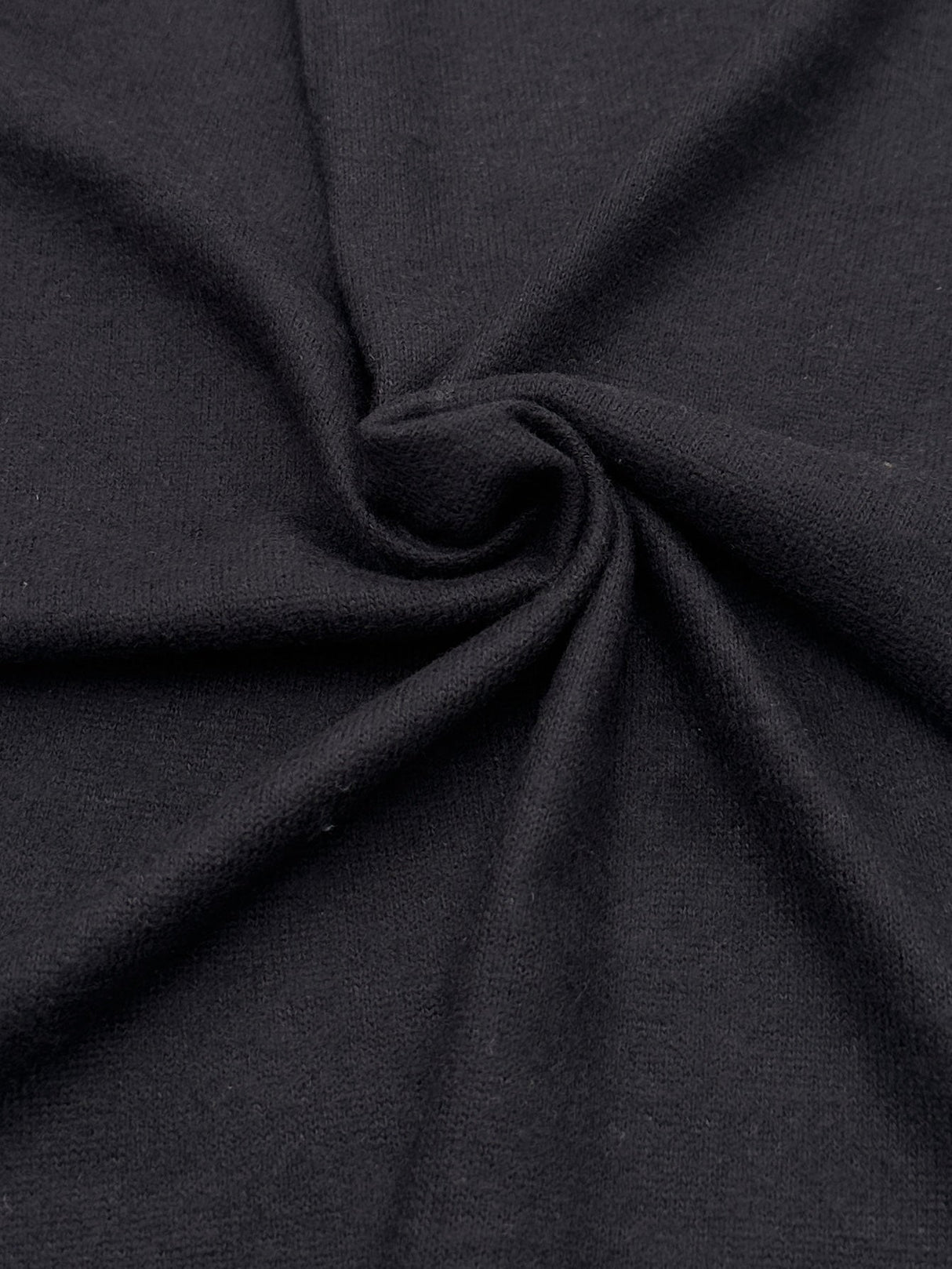 Black Buttery Spandex Faux Cashmere Knit