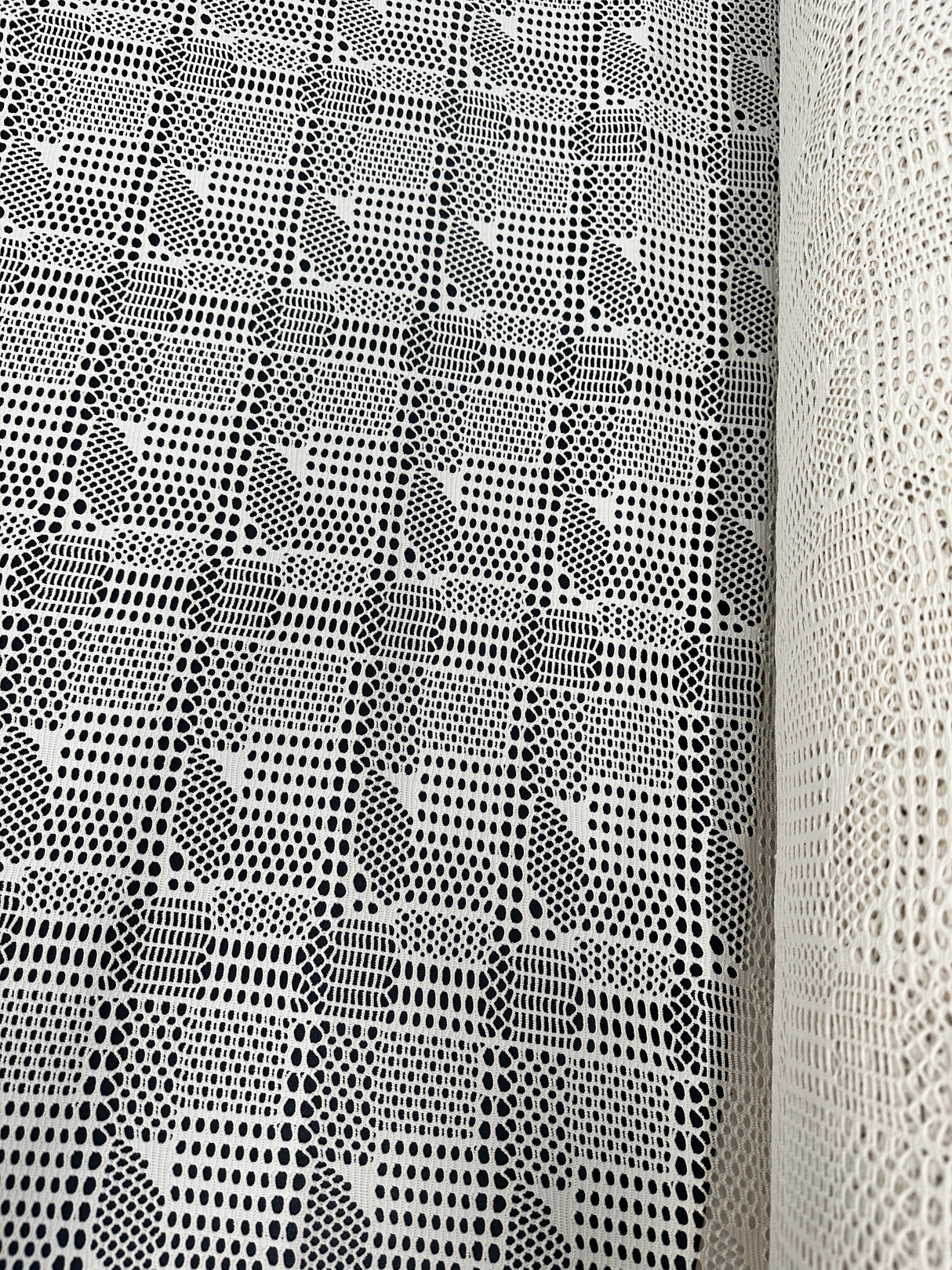 White Geometric Hollow Out Knit