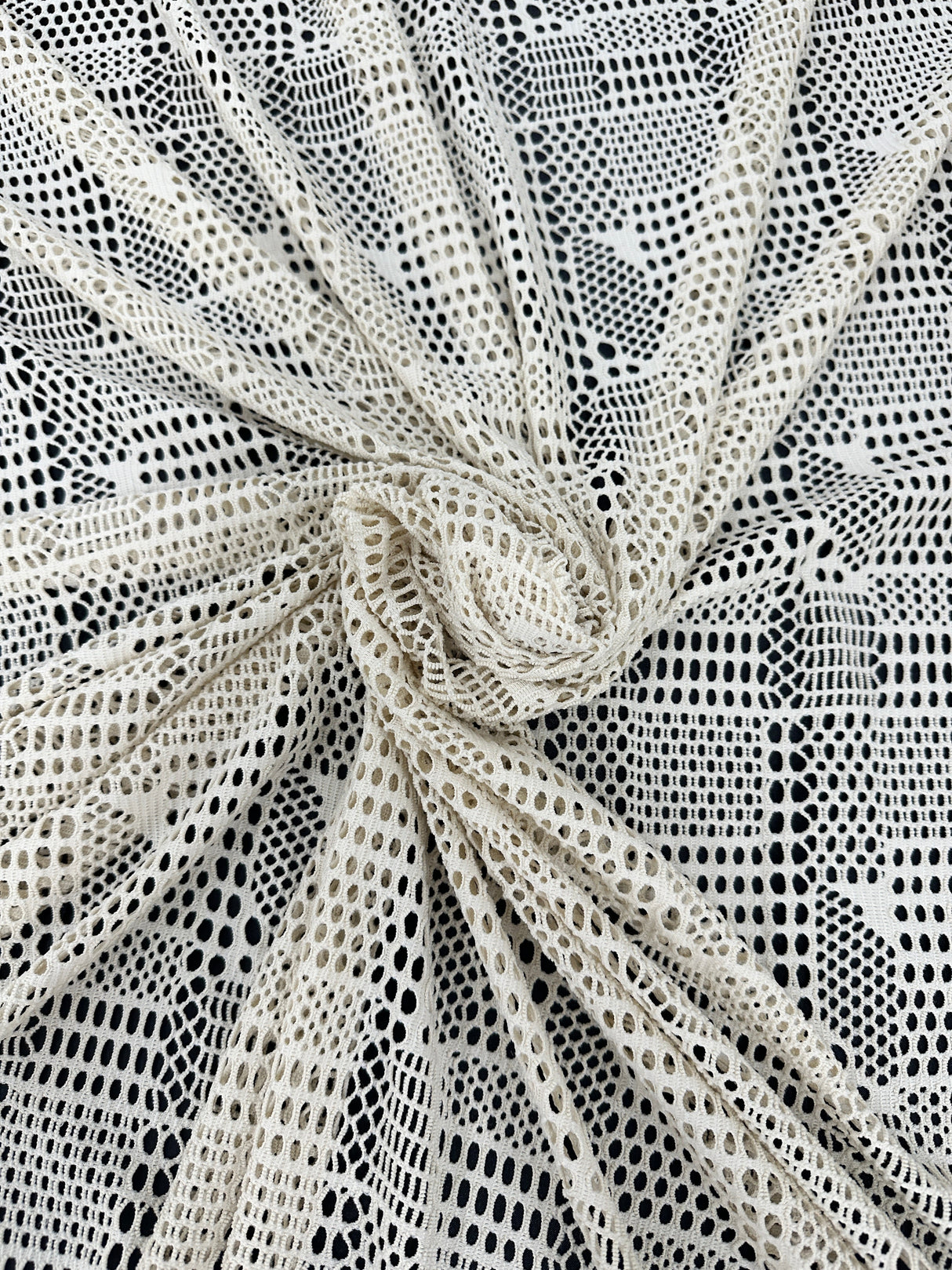 White Geometric Hollow Out Knit
