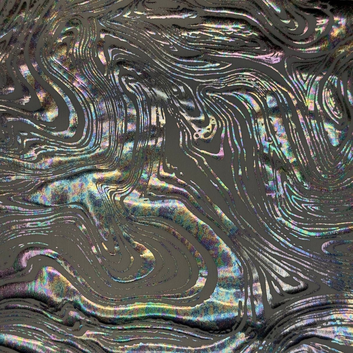 Polyester Spandex Fabric Molten Lava Foil White Illusion 60"