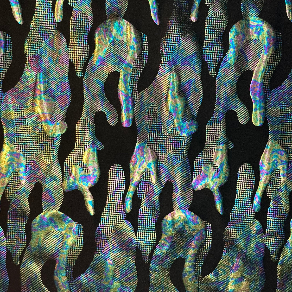 Polyester Spandex Fabric 4-Way Stretch Army Illusion Black Green