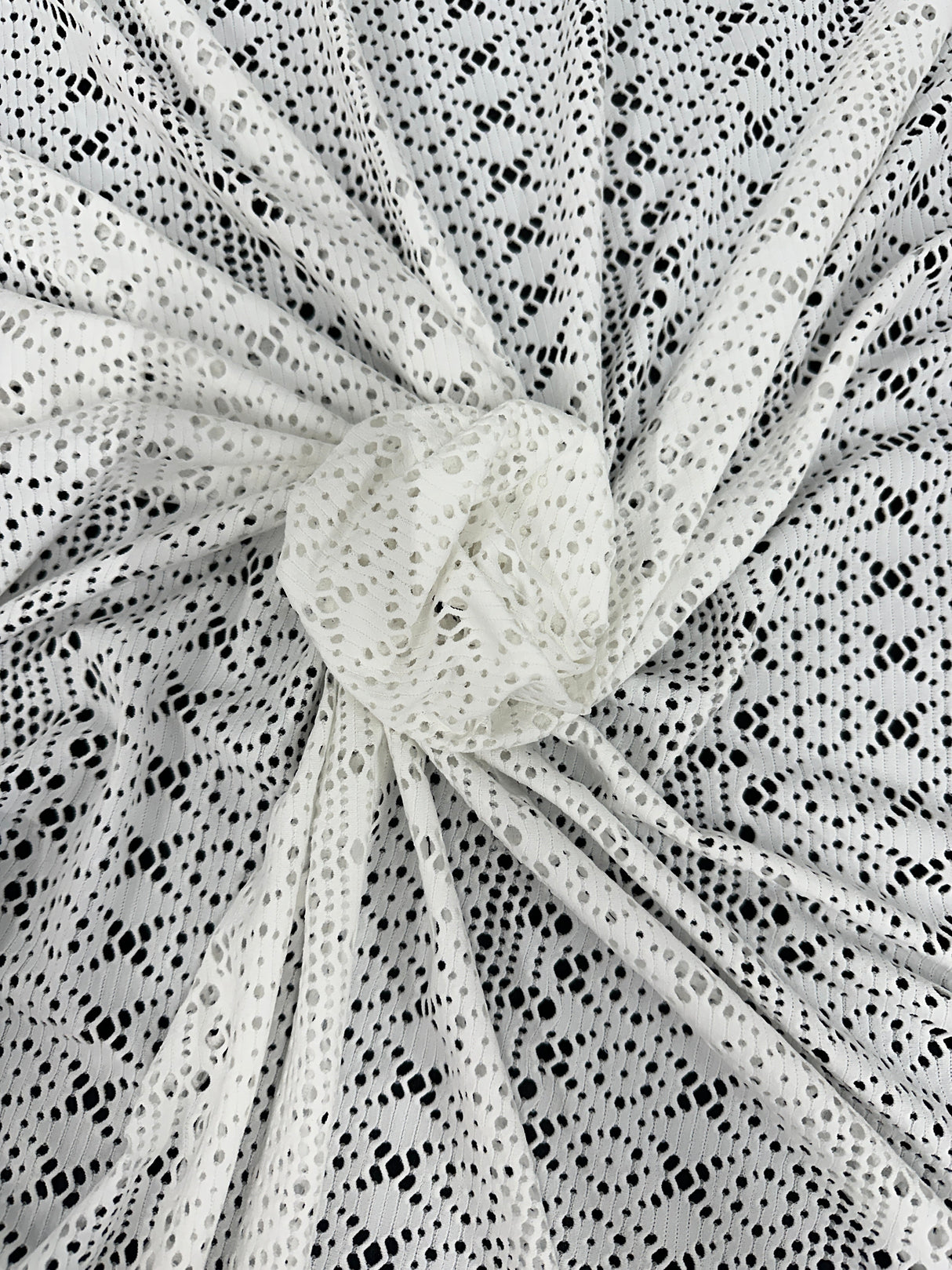 White Crochet Geometric Hollow Out Knit