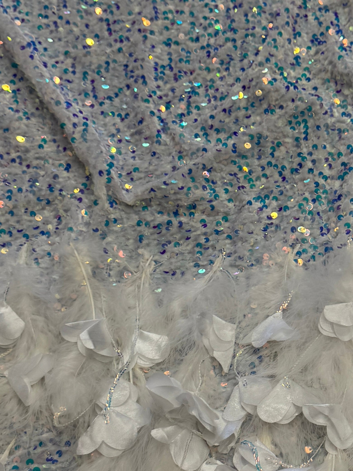 Iridescent Feather Sequin Velvet