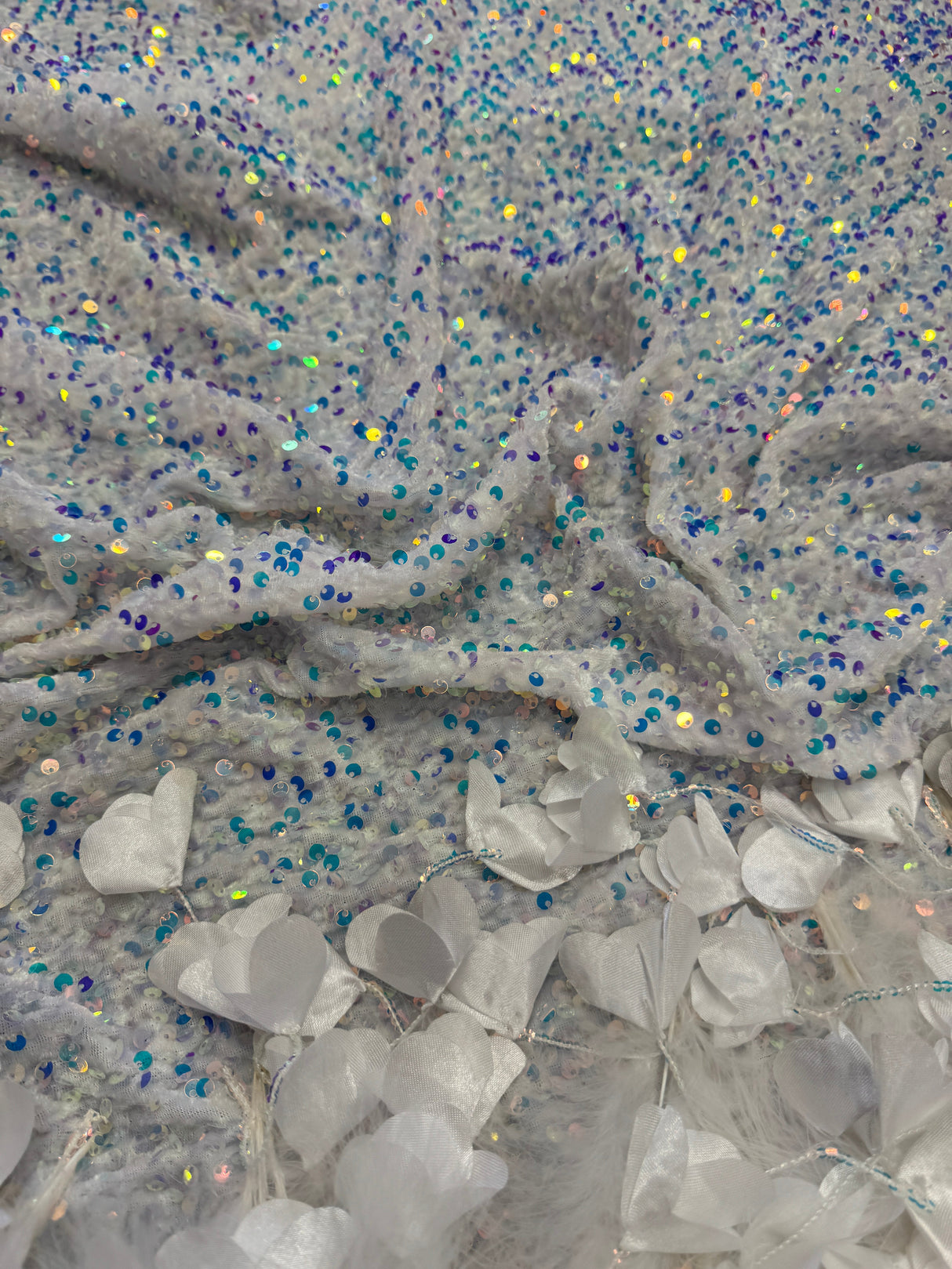 Iridescent Feather Sequin Velvet