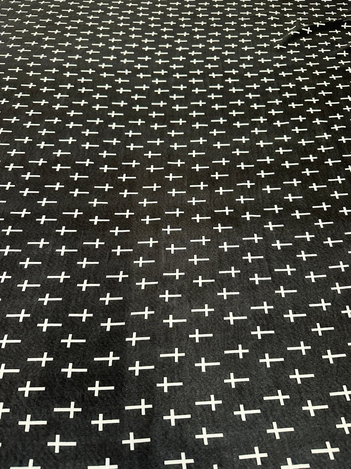 Printed Chiffon Black and White Cross