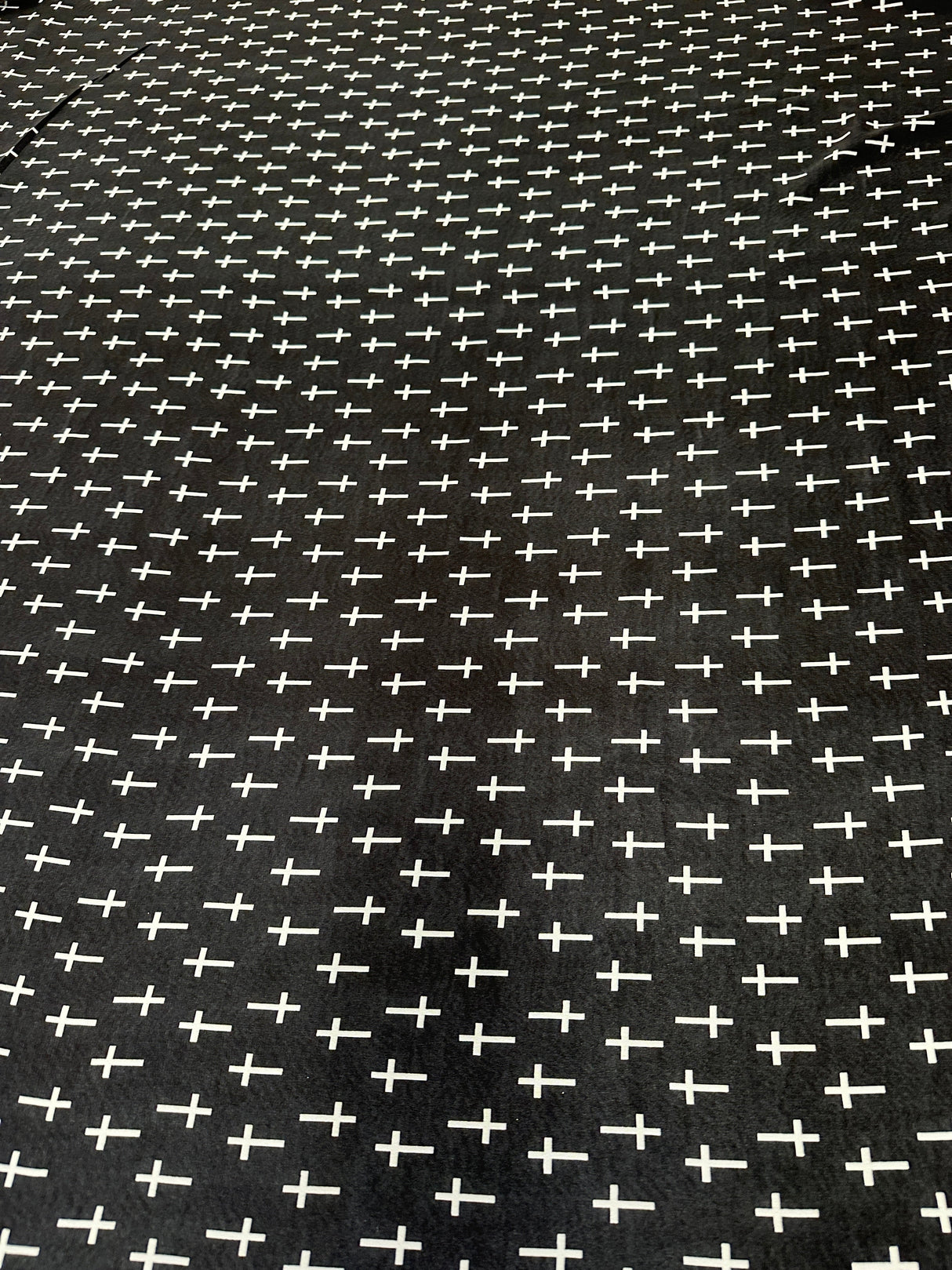 Printed Chiffon Black and White Cross