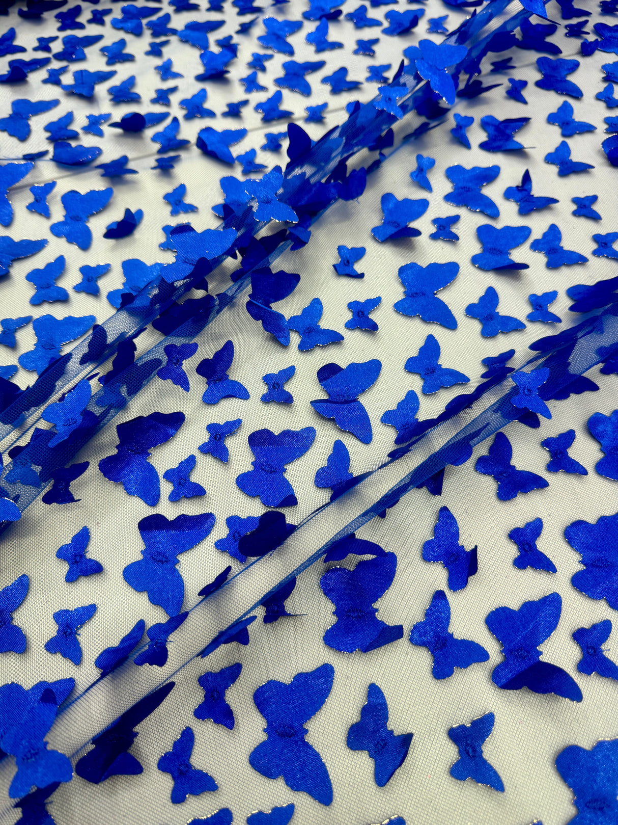 Royal Blue 3D Butterfly Lace