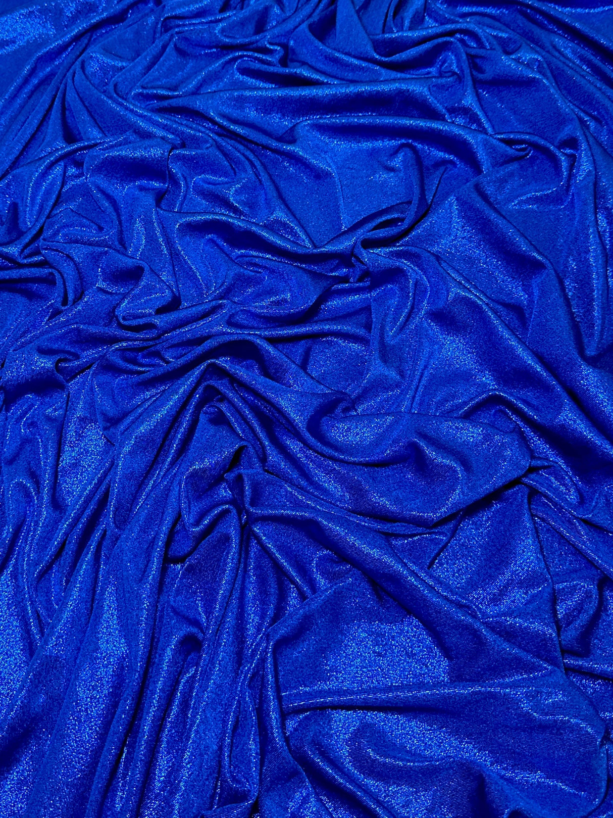 Shiny Slinky Foiled Jersey Royal Blue