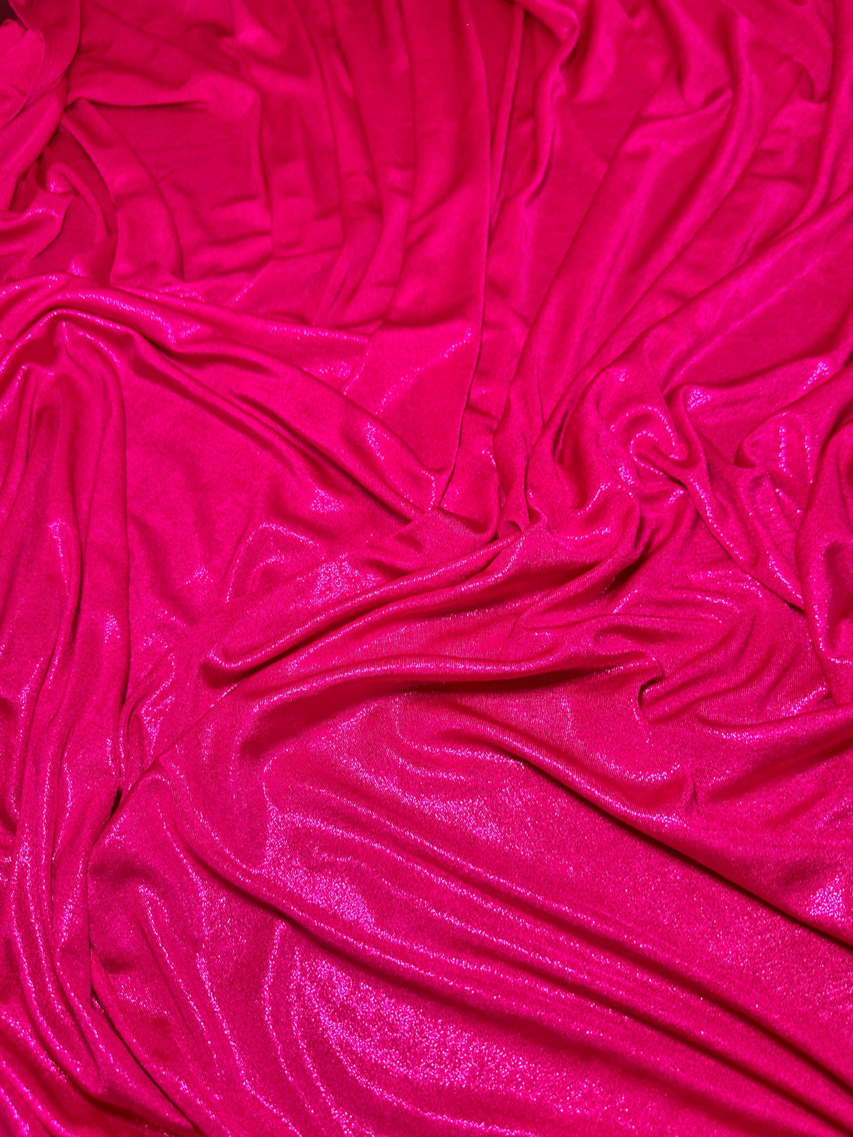 Shiny Foiled Jersey Knit Hot Pink