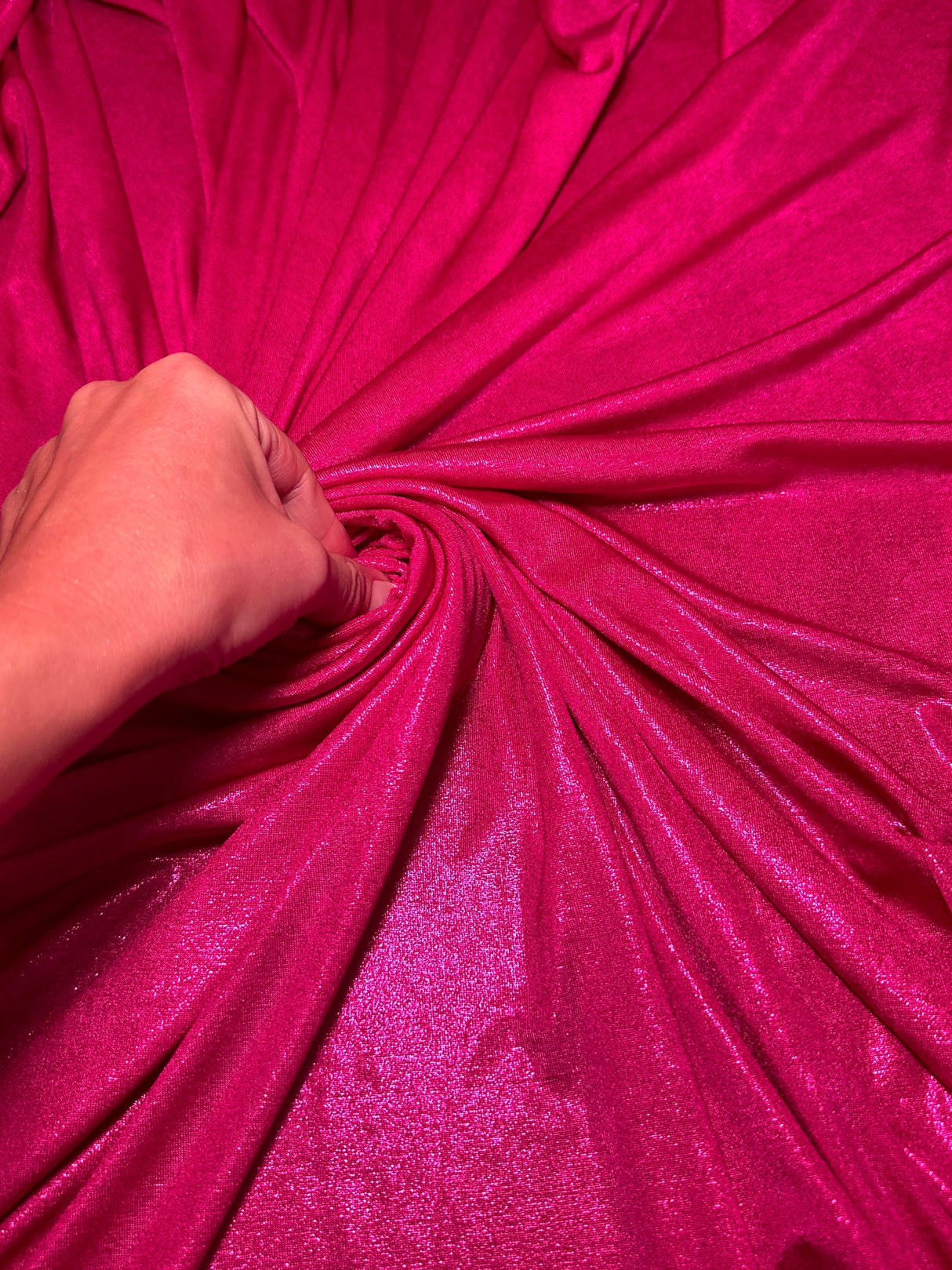 Shiny Foiled Jersey Knit Hot Pink