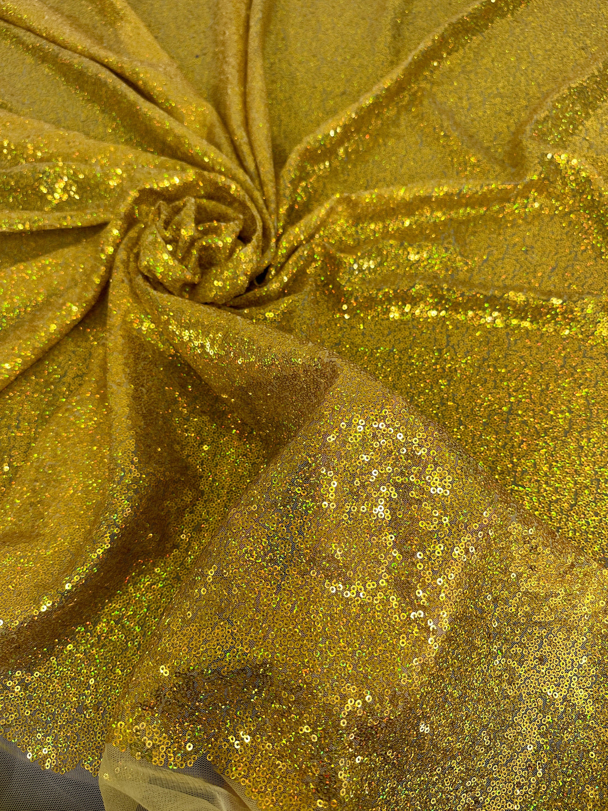 Stretch Sequin Mesh Gold