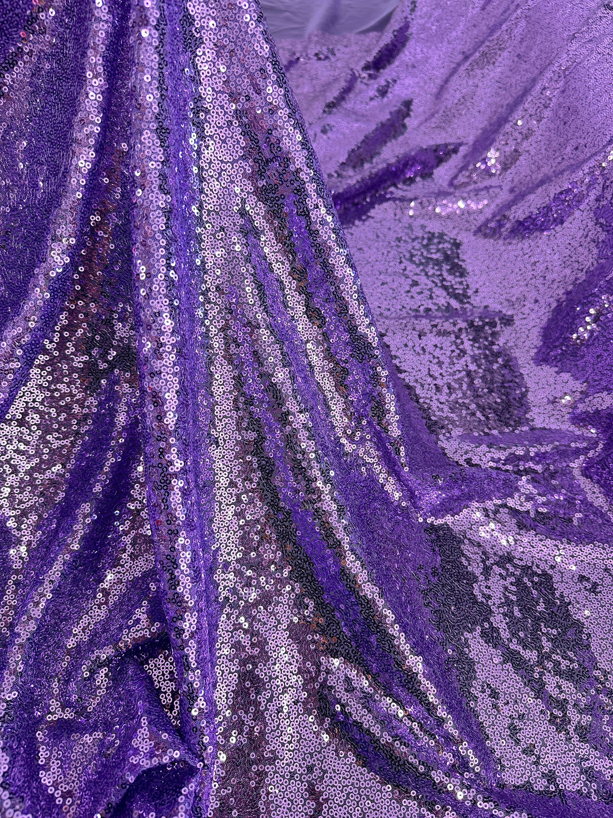 Stretch Sequin on Mesh Lavender