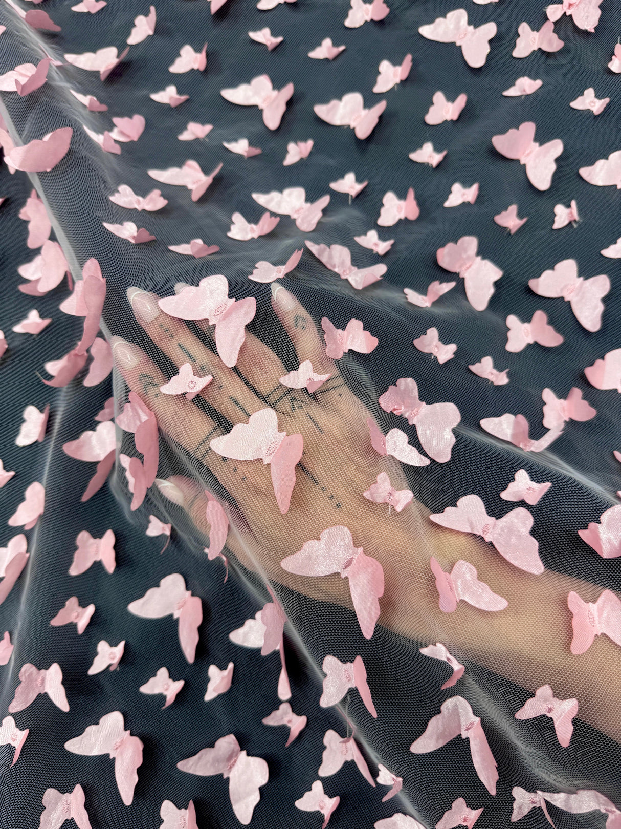 3D Butterfly Lace in Blush Pink