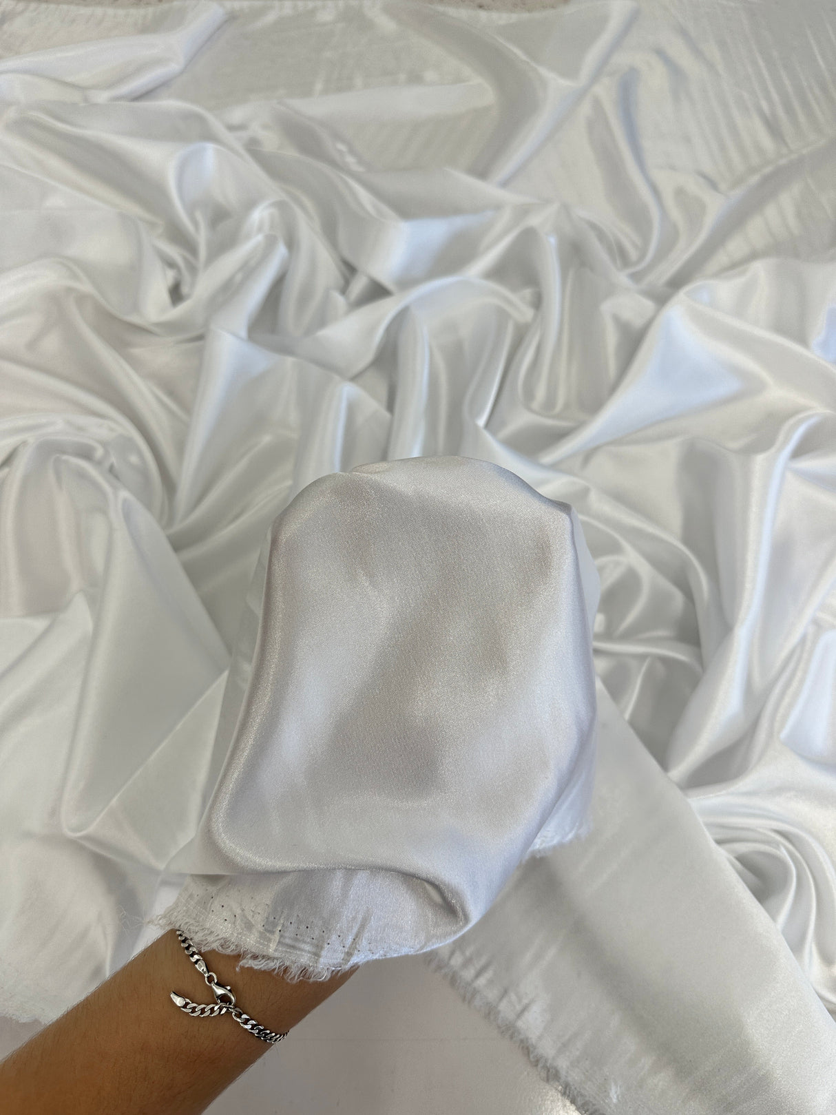 Off White Luxury Silky Stretch Satin