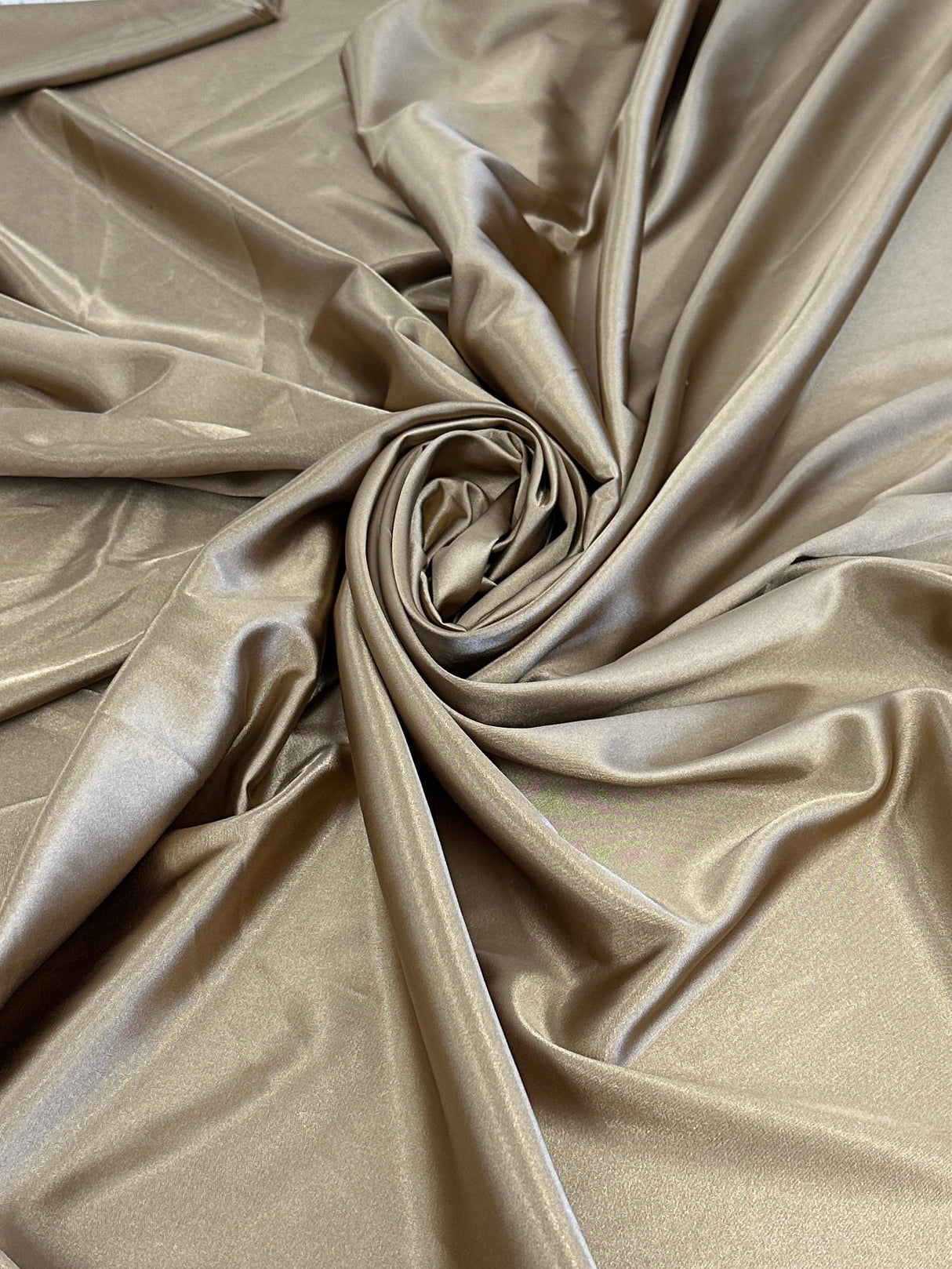 Khaki-Gold Luxury Silky Stretch Satin