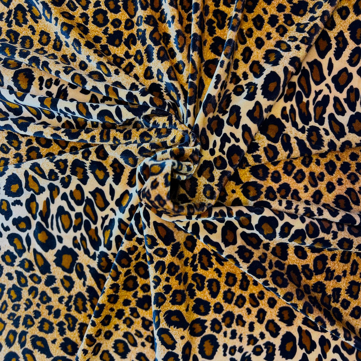 Stretch Velvet Fabric Leopard Print 60" Wide